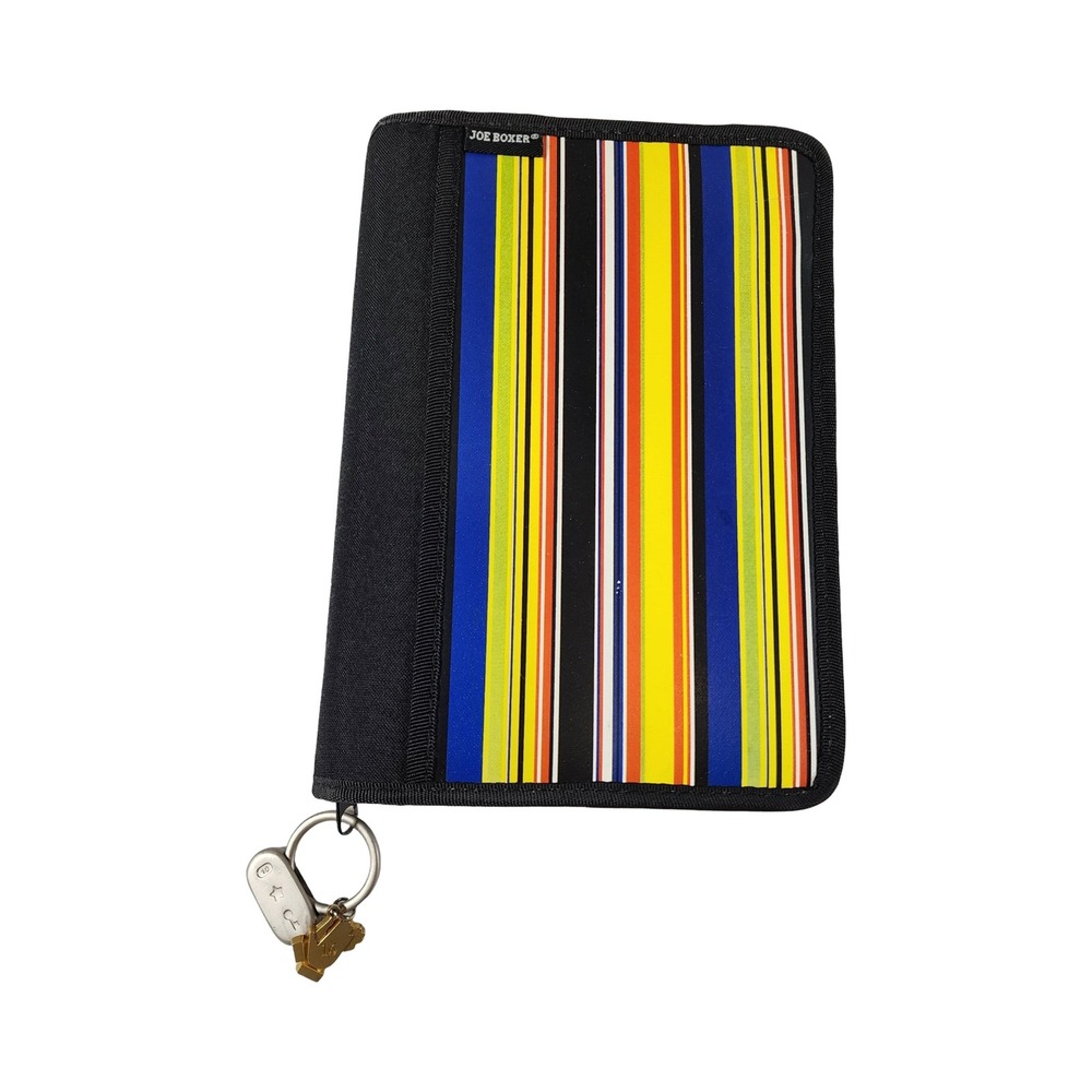 Joe Boxer Vintage Striped Zip Around 6 Ring Binder Personal Organizer Planner